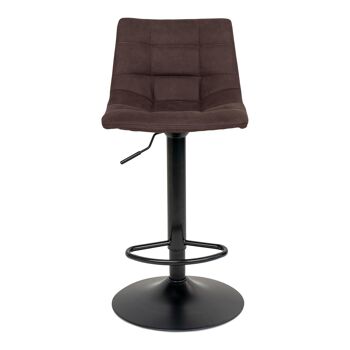 Chaise de bar Middelfart - Chaise de bar en marron foncé avec pieds noirs 3