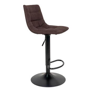 Chaise de bar Middelfart - Chaise de bar en marron foncé avec pieds noirs 4