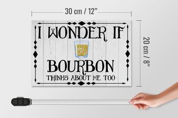 Panneau en bois disant 30x20cm je me demande si Bourbon y pense 4
