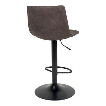 Chaise de bar Middelfart - Chaise de bar en gris foncé avec pieds noirs 5