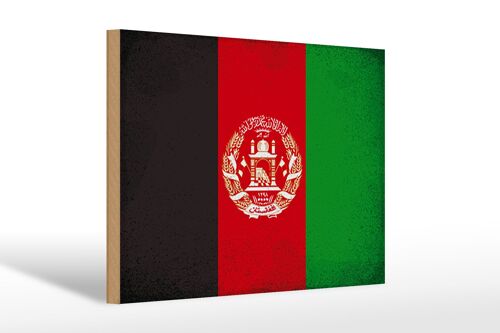 Holzschild Flagge Afghanistan 30x20cm Afghanistan Vintage
