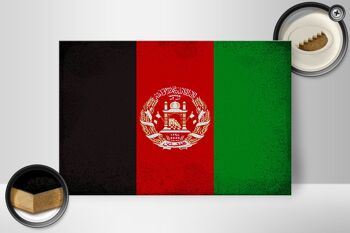 Panneau en bois drapeau Afghanistan 30x20cm Afghanistan vintage 2