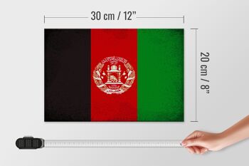 Panneau en bois drapeau Afghanistan 30x20cm Afghanistan vintage 4
