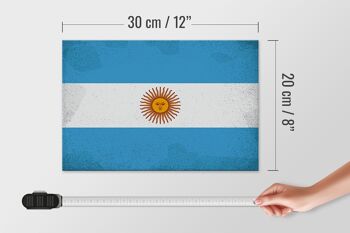 Panneau en bois drapeau Argentine 30x20cm Argentine Vintage 4