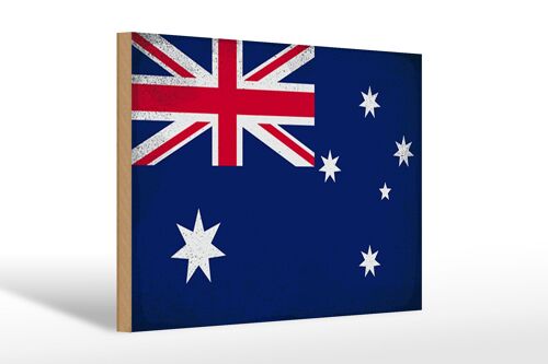 Holzschild Flagge Australien 30x20cm Australia Vintage