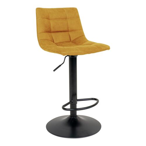 Middelfart Bar Chair - Bar chair in mustard yellow with black legs