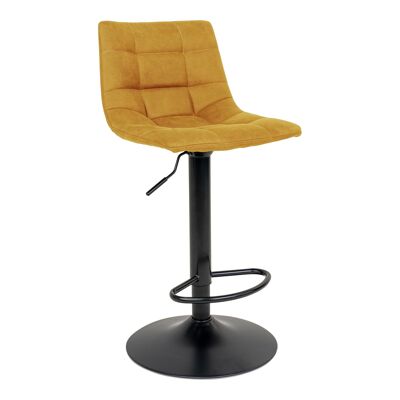 Chaise de bar Middelfart - Chaise de bar en jaune moutarde avec pieds noirs