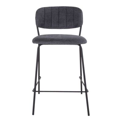 Alicante Counter Chair - Counter chair in dark grey fabric with black metal legs HN1103