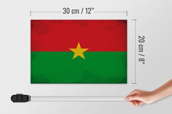 Panneau en bois drapeau Burkina Faso 30x20cm drapeau vintage 4