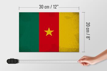 Panneau en bois drapeau Cameroun 30x20cm Drapeau du Cameroun Vintage 4