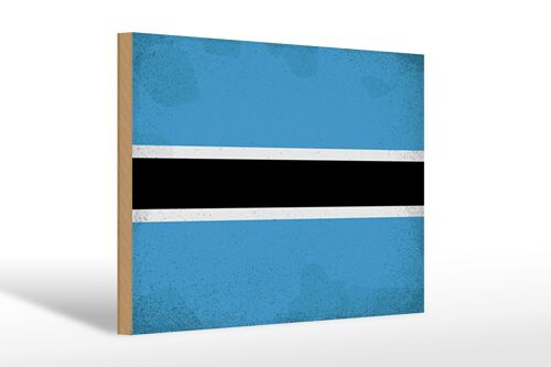 Holzschild Flagge Botswana 30x20cm Flag Botsuana Vintage