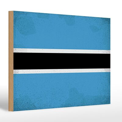 Holzschild Flagge Botswana 30x20cm Flag Botsuana Vintage