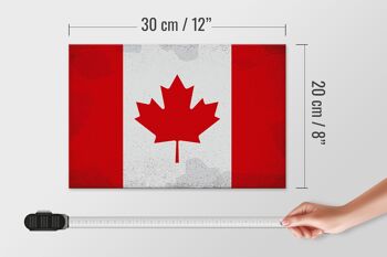 Panneau en bois drapeau Canada 30x20cm Drapeau du Canada Vintage 4