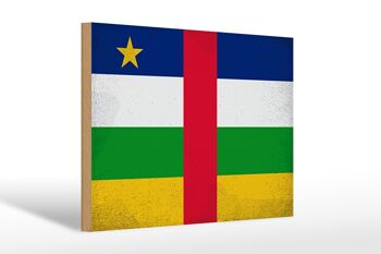 Panneau en bois drapeau République Centrafricaine 30x20cm VI 1