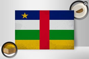Panneau en bois drapeau République Centrafricaine 30x20cm VI 2