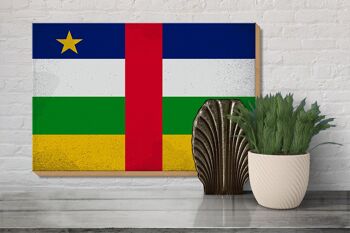 Panneau en bois drapeau République Centrafricaine 30x20cm VI 3