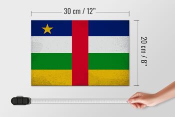 Panneau en bois drapeau République Centrafricaine 30x20cm VI 4