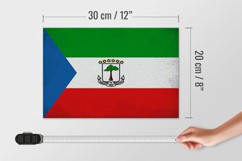 Drapeau en bois Guinée équatoriale 30x20cm, drapeau Vintage 4