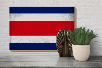 Panneau en bois drapeau Costa Rica 30x20cm Costa Rica vintage 3