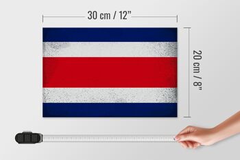 Panneau en bois drapeau Costa Rica 30x20cm Costa Rica vintage 4