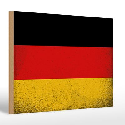 Letrero de madera bandera Alemania 30x20cm Bandera Alemania Vintage