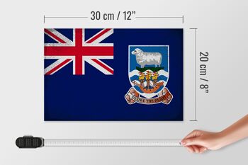 Drapeau en bois des îles Falkland, 30x20cm, drapeau Vintage 4