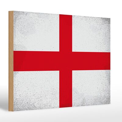 Letrero de madera bandera Inglaterra 30x20cm Bandera de Inglaterra Vintage