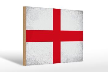Panneau en bois drapeau Angleterre 30x20cm Drapeau de l'Angleterre Vintage 1