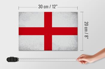 Panneau en bois drapeau Angleterre 30x20cm Drapeau de l'Angleterre Vintage 4