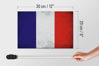 Panneau en bois drapeau France 30x20cm Drapeau France Vintage 4