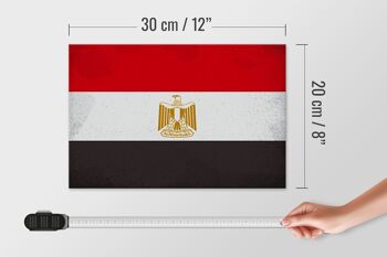 Panneau en bois drapeau Egypte 30x20cm Drapeau de l'Egypte Vintage 4