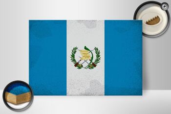Panneau en bois drapeau Guatemala 30x20cm Drapeau Guatemala vintage 2