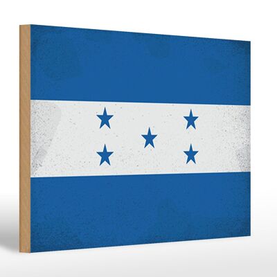 Wooden sign Flag Hondura 30x20cm Flag of Honduras Vintage