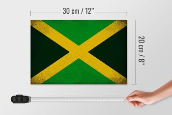 Drapeau en bois Jamaïque 30x20cm Drapeau de la Jamaïque Vintage 4