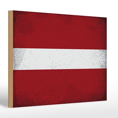 Holzschild Flagge Lettland 30x20cm Flag of Latvia Vintage