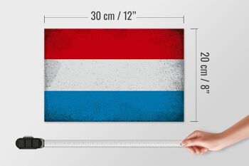 Panneau en bois drapeau Luxembourg 30x20cm Luxembourg Vintage 4