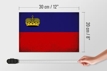 Panneau en bois drapeau Liechtenstein 30x20cm drapeau vintage 4