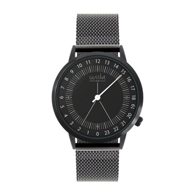 Antoine Noire 24H Watch - Black Milanese Bracelet