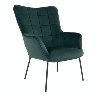 Glasgow Chair - Sedia in velluto verde l. gambe nere