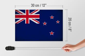 Panneau en bois drapeau Nouvelle-Zélande 30x20cm Nouvelle-Zélande Vintage 4