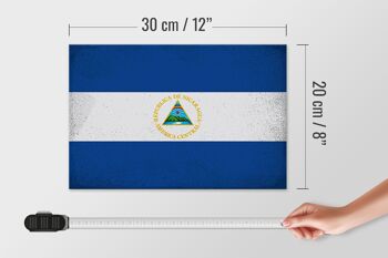 Panneau en bois drapeau Nicaragua 30x20cm Drapeau Nicaragua vintage 4