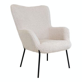 Glasgow Chair - Chaise en peau d'agneau artificielle w. jambes noires 1