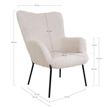 Glasgow Chair - Chaise en peau d'agneau artificielle w. jambes noires 6