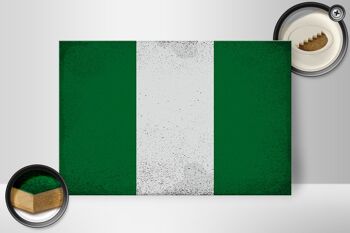 Panneau en bois drapeau Nigeria 30x20cm Drapeau du Nigeria Vintage 2