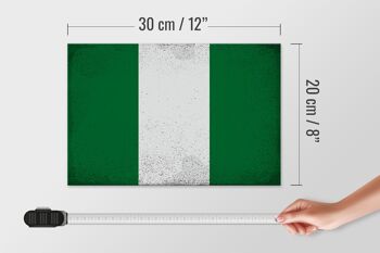 Panneau en bois drapeau Nigeria 30x20cm Drapeau du Nigeria Vintage 4