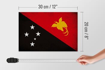 Panneau en bois drapeau Papouasie-Nouvelle-Guinée 30x20cm Guinée vintage 4