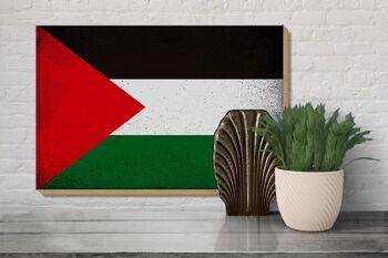 Panneau en bois drapeau Palestine 30x20cm Drapeau Palestine Vintage 3
