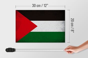 Panneau en bois drapeau Palestine 30x20cm Drapeau Palestine Vintage 4
