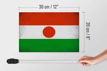 Panneau en bois drapeau Niger 30x20cm Drapeau du Niger Vintage 4