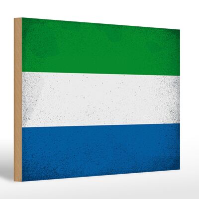 Holzschild Flagge Sierra Leone 30x20cm Flag Vintage